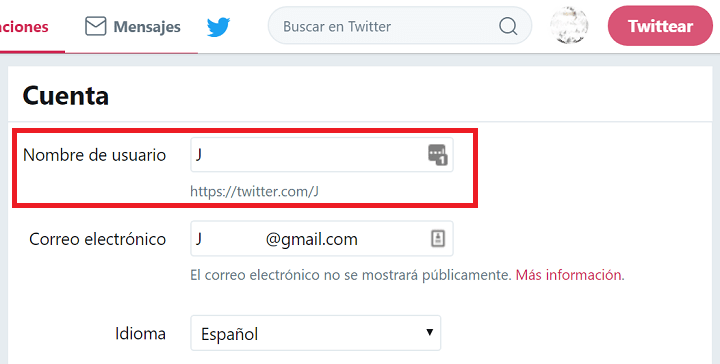 Imagen - Cómo cambiar el nombre de usuario en Twitter