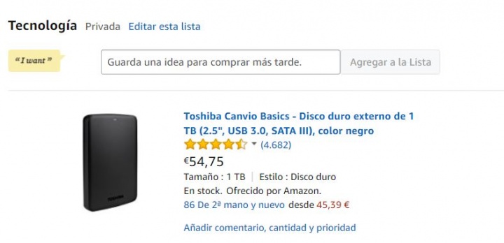 Imagen - Cómo guardar artículos en Amazon