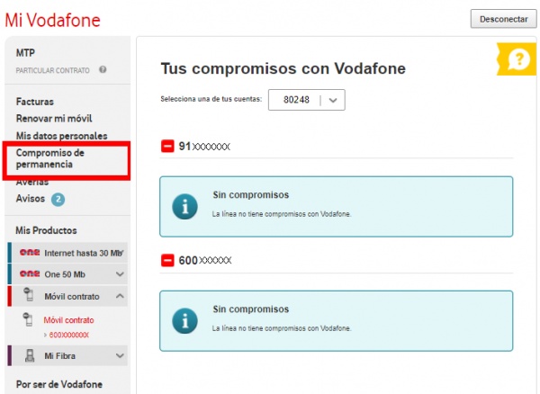 Imagen - Cómo consultar gratis la permanencia desde Mi Vodafone
