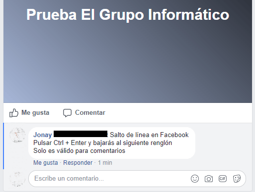 Imagen - C&oacute;mo hacer un salto de l&iacute;nea en Facebook