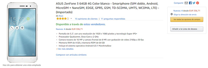 Imagen - D&oacute;nde comprar el  ASUS ZenFone 3
