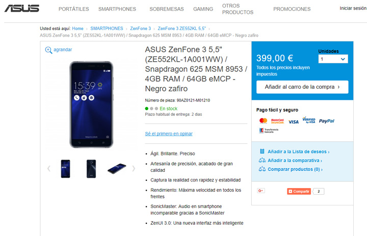 Imagen - D&oacute;nde comprar el  ASUS ZenFone 3