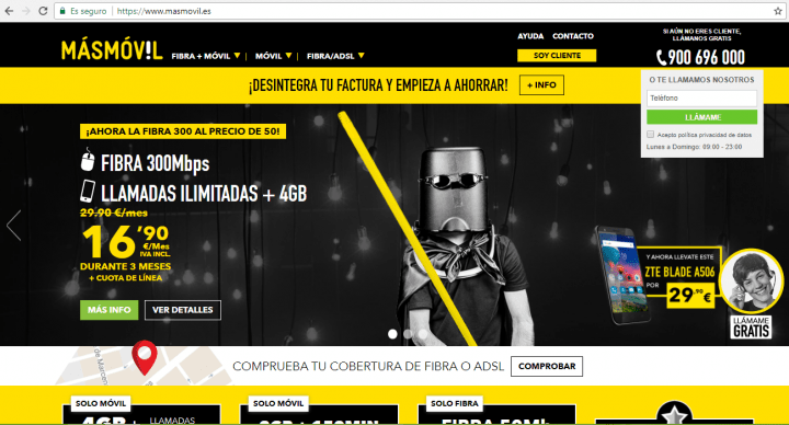 Imagen - Cómo consultar la cobertura de fibra MásMóvil