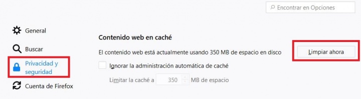 Imagen - Cómo eliminar la caché en Firefox