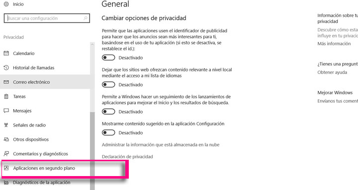 Imagen - Cómo evitar que las apps de Windows 10 se ejecuten en segundo plano