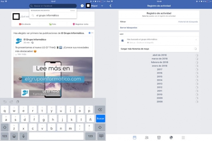 Imagen - Cómo borrar el historial de búsquedas de Facebook