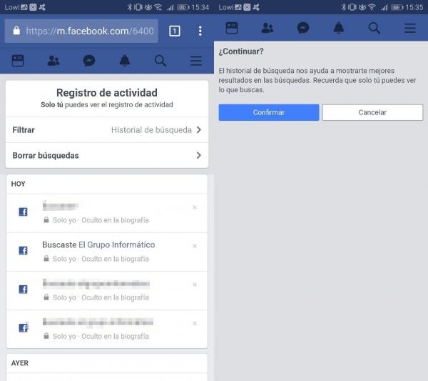 Imagen - Cómo borrar el historial de búsquedas de Facebook