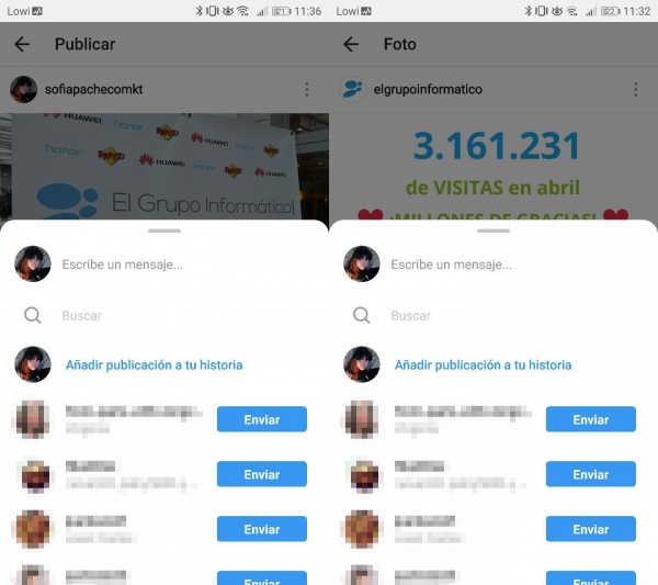 Imagen - C&oacute;mo enviar una imagen de Instagram a Stories