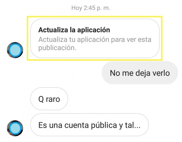 Imagen - Cómo solucionar &quot;Actualiza tu aplicación para ver esta publicación&quot; en Instagram
