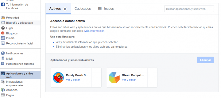 Imagen - Cómo ver las apps con acceso a Facebook