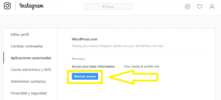 Imagen - Cómo ver las apps con acceso a Instagram