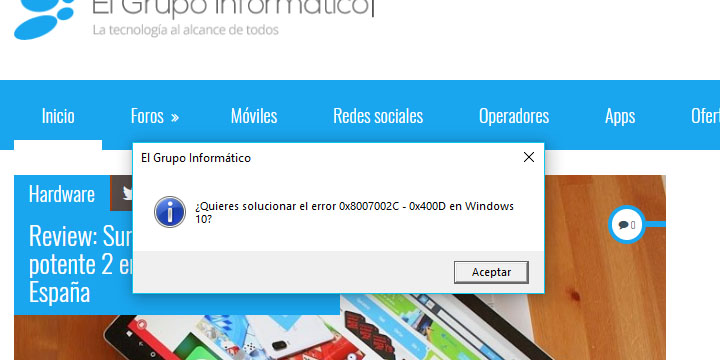 Imagen - Cómo solucionar el error 0x8007002C - 0x400D en Windows 10
