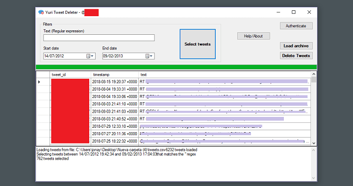 Imagen - C&oacute;mo borrar tweets entre dos fechas