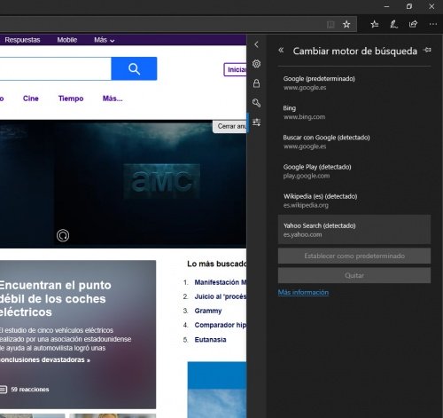 Imagen - Cómo cambiar el motor de búsqueda en Microsoft Edge