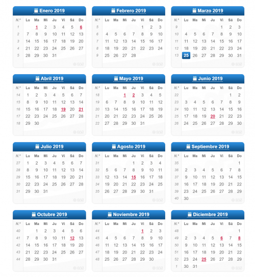 Imagen - 7 plantillas para el calendario laboral 2019
