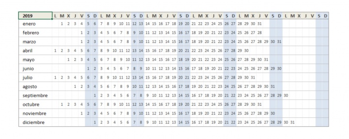 Imagen - 8 plantillas de calendario del año 2019