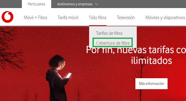 Imagen - C&oacute;mo comprobar la cobertura de fibra &oacute;ptica de Vodafone