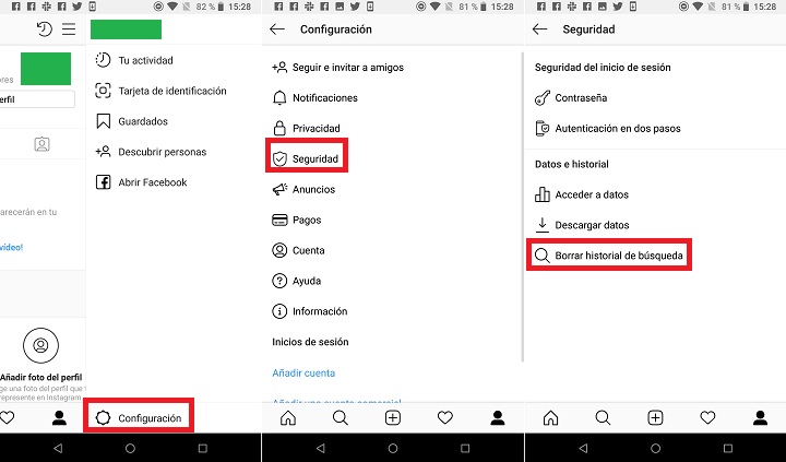 Imagen - Cómo borrar el historial de búsquedas de Instagram