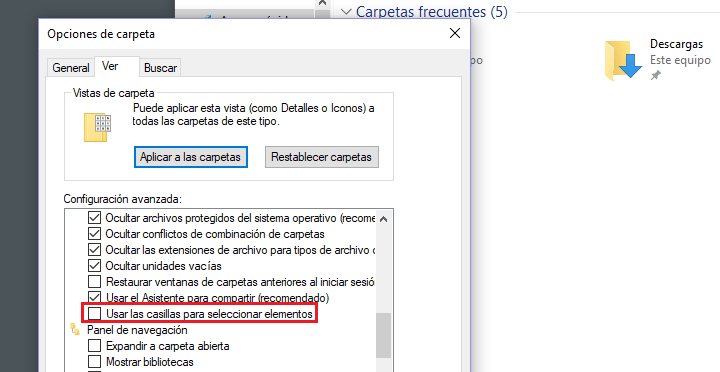 Imagen - Cómo quitar el cuadro de selección de los iconos Windows 10
