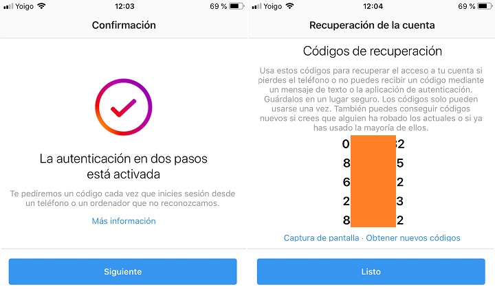 Imagen - Cómo activar la doble autenticación en Instagram