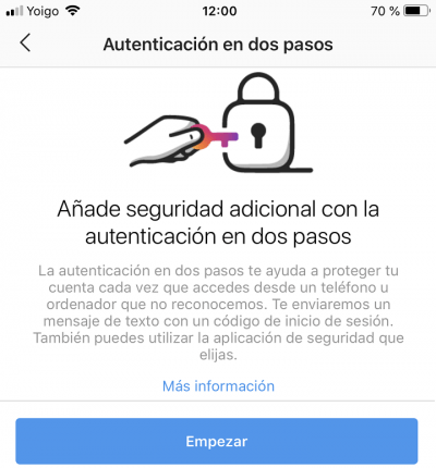 Imagen - Cómo activar la doble autenticación en Instagram