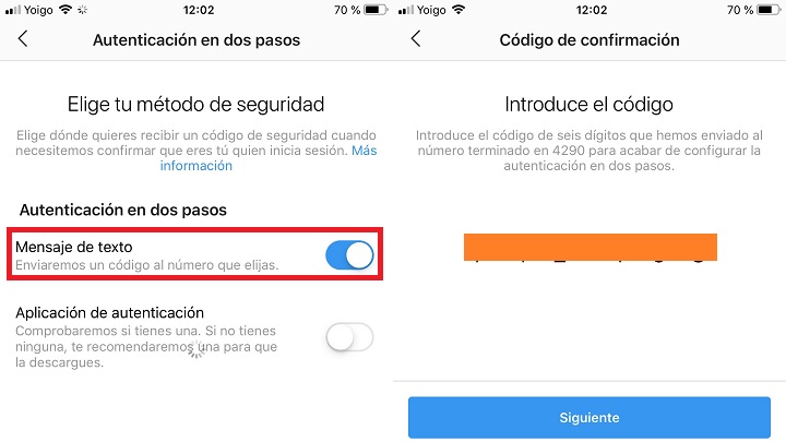 Imagen - Cómo activar la doble autenticación en Instagram