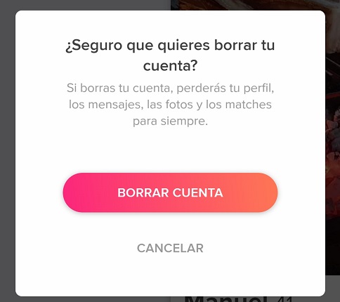 Imagen - ¿Si desinstalo Tinder, se borra mi perfil?