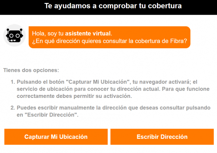 Imagen - C&oacute;mo comprobar la cobertura de fibra &oacute;ptica de Orange