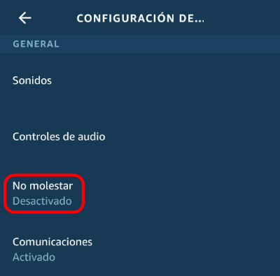 Imagen - Cómo activar &quot;No molestar&quot; en Alexa