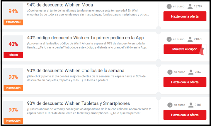 Imagen - Dónde conseguir cupones y descuentos para Wish