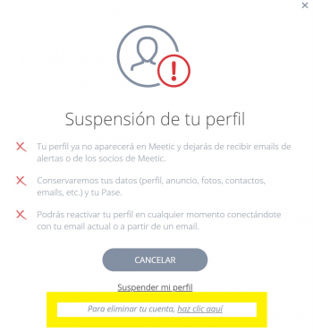 Imagen - Cómo eliminar la cuenta de Meetic
