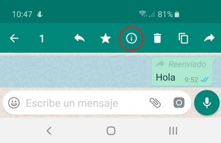 Imagen - Cómo ver si han reenviado tu mensaje de WhatsApp