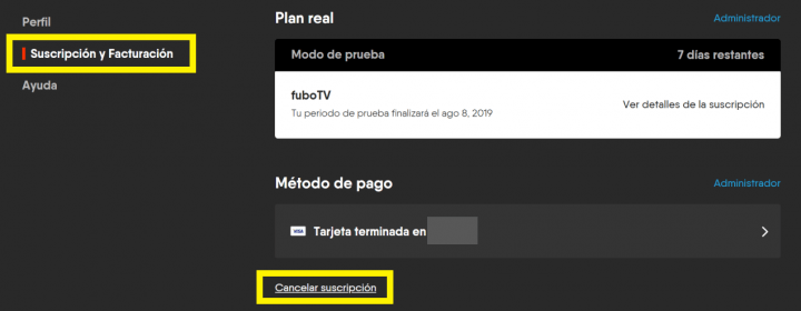 Imagen - Cómo darse de baja en FuboTV