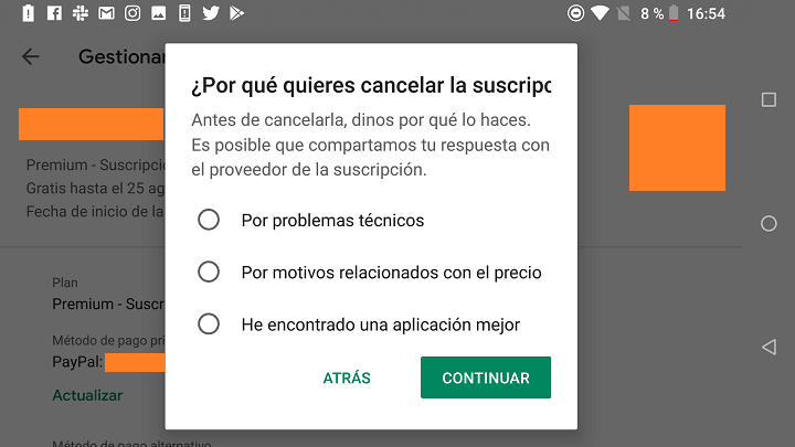 Imagen - Cómo dar de baja suscripciones en Android