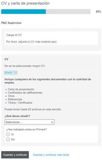 Imagen - Cómo enviar online el currículum a Primark