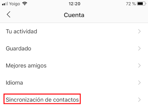Imagen - Cómo dejar de sincronizar los contactos del móvil en Instagram
