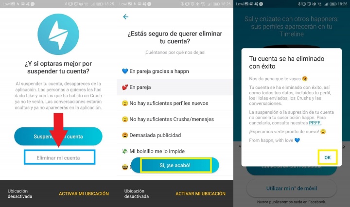 Imagen - Cómo eliminar una cuenta de Happn
