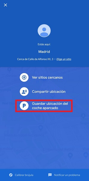 Imagen - Cómo guardar la ubicación del aparcamiento en Google Maps