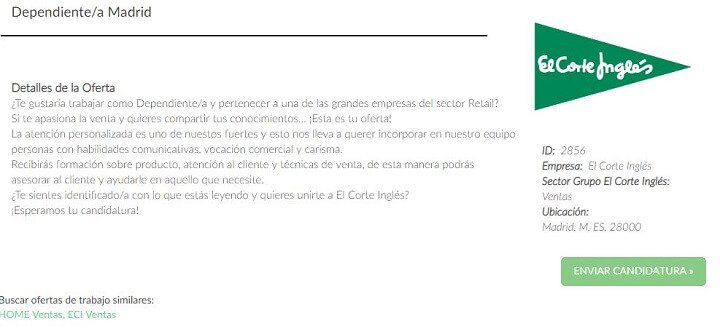 Imagen - C&oacute;mo enviar el curr&iacute;culum a El Corte Ingl&eacute;s online