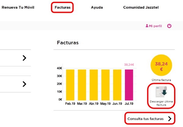 Imagen - Cómo consultar las facturas de Jazztel