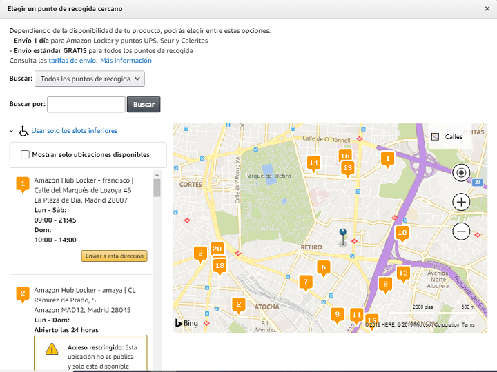 Imagen - Cómo encontrar puntos de recogida de Amazon