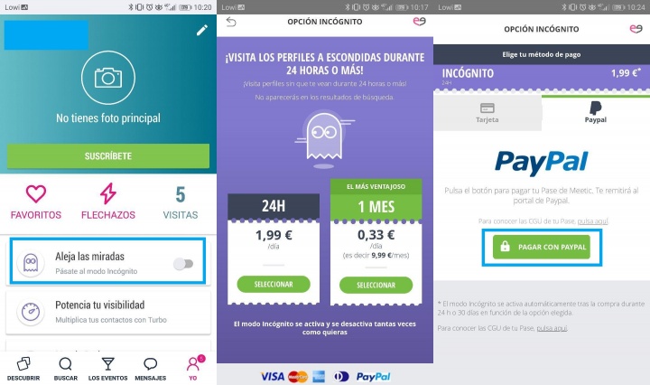 Imagen - Cómo navegar en modo invisible en Meetic
