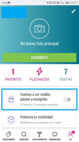 Imagen - Cómo navegar en modo invisible en Meetic