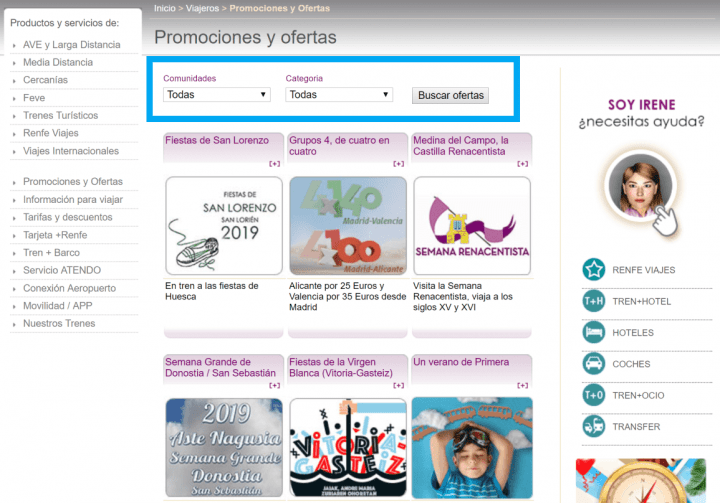 Imagen - Cómo comprobar todas las promociones de Renfe