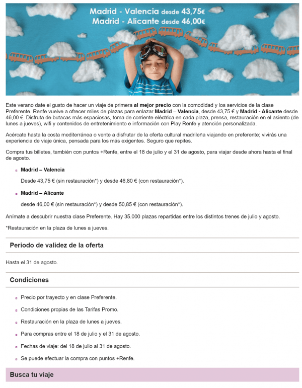 Imagen - Cómo comprobar todas las promociones de Renfe