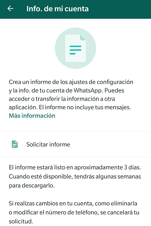Imagen - Cómo solicitar el informe de tu cuenta en WhatsApp
