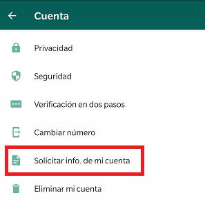 Imagen - Cómo solicitar el informe de tu cuenta en WhatsApp