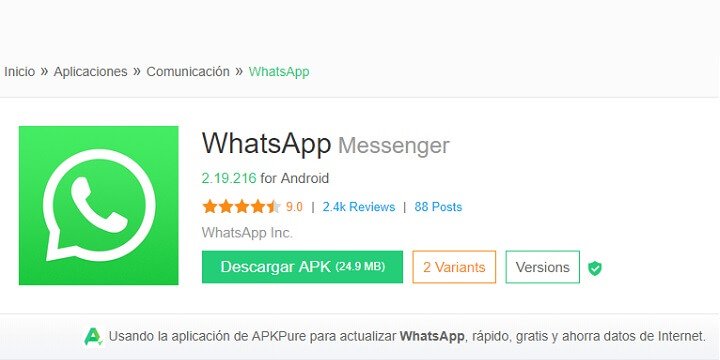 Imagen - Cómo descargar WhatsApp si no aparece en Play Store