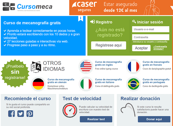 Imagen - Cursomeca, una web para aprender mecanografía gratis