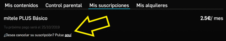 Imagen - Cómo dar de baja Mitele Plus